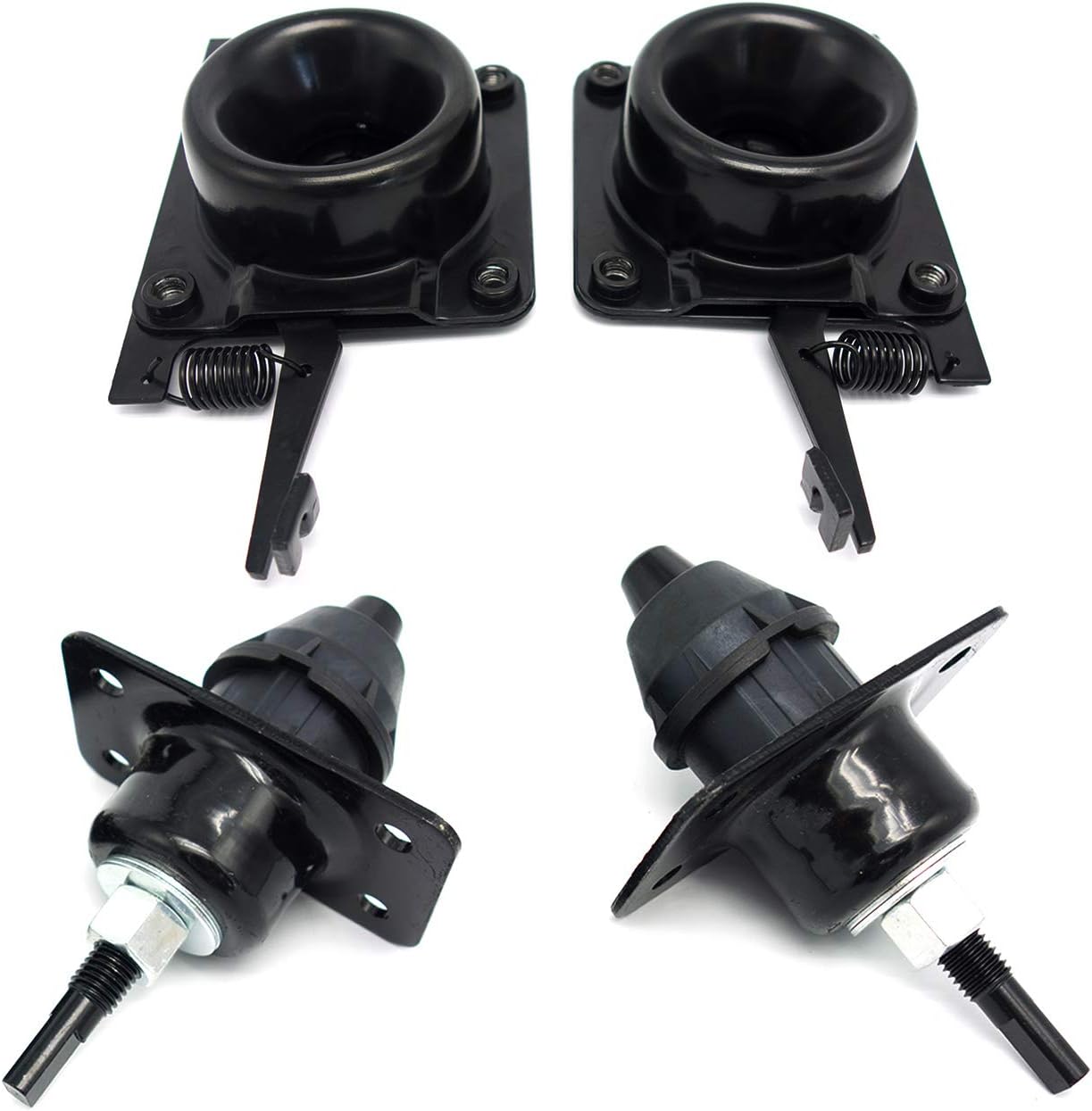 Hood Release SET (4 PCS) Upper & Lower Latches, Fit for Volvo Truck VN VNL(#20498998) (#20565619) (#8074938) Black