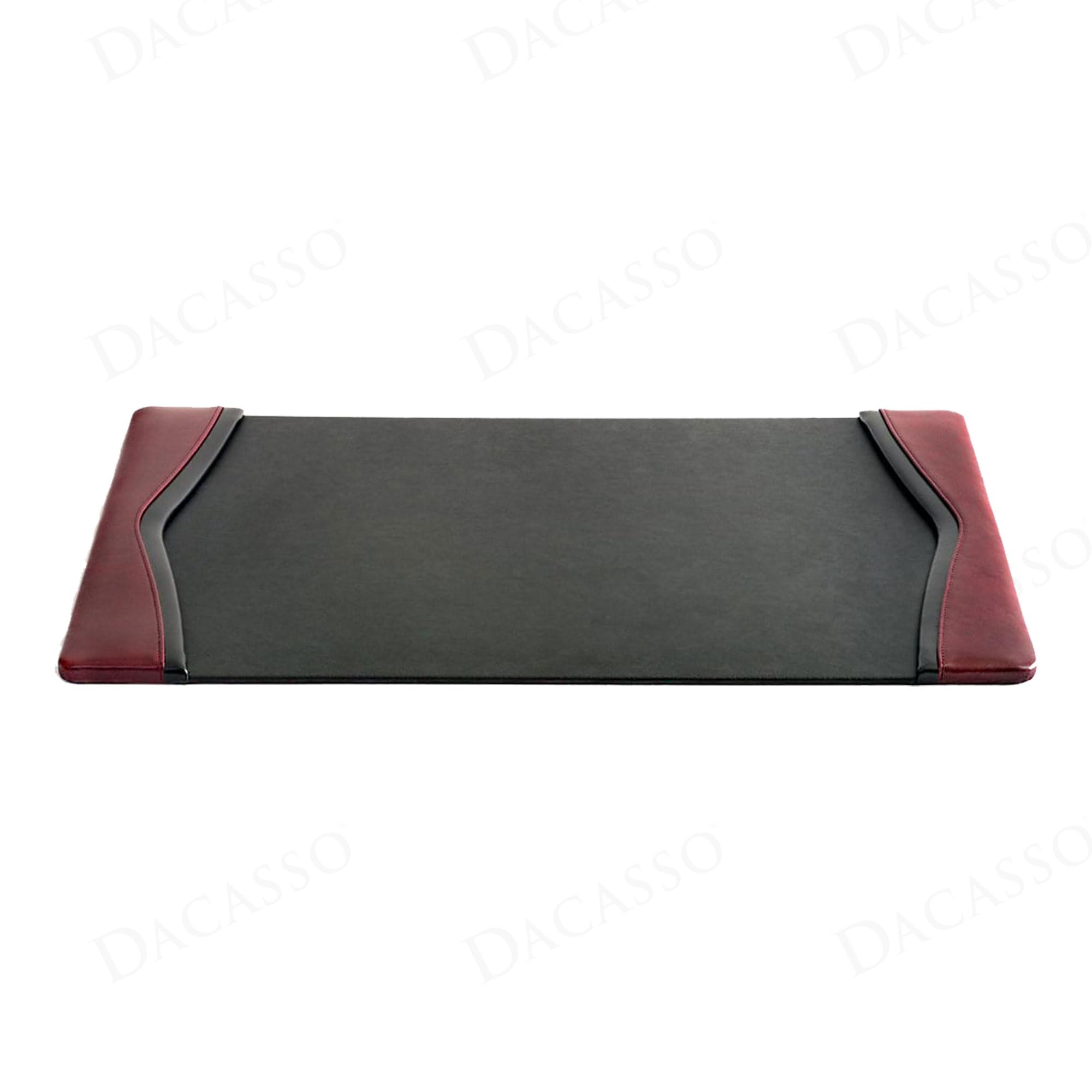 Dacasso Schreibunterlage aus Leder mit schwarzem Rand, 86,4 x 50,8 cm, Burgunderrot