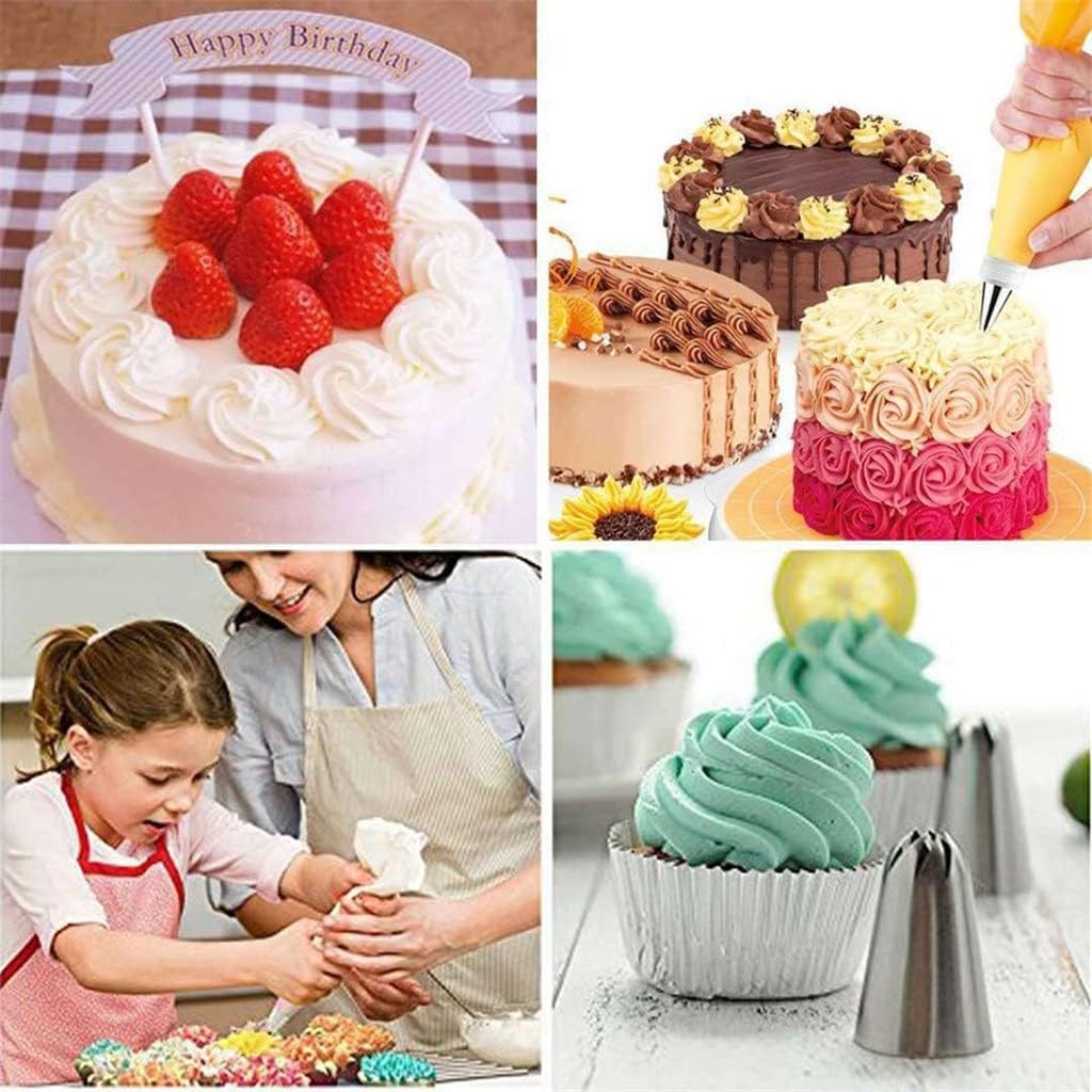 Spritztüllen-Set, 38-teilig, Edelstahl-Spritztüllen, Kuchendekorationsdüsen, Zuckergussbeutel, Spritzbeutel, Backen, Spritztüllen-Set