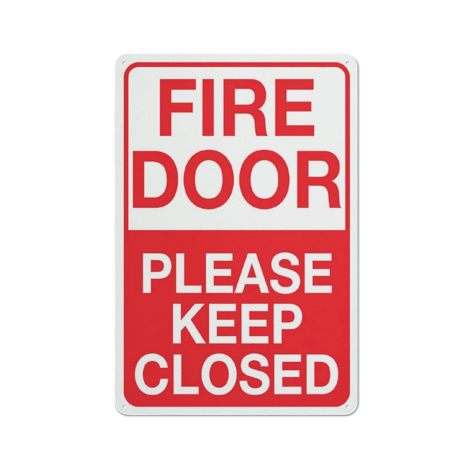 Fire Door Please Keep Closed Sign 12X8 Inch Aluminum Uv Ink Printed For House And Business
