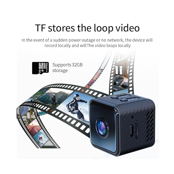 Compact camera with 32GB loop recording feature.