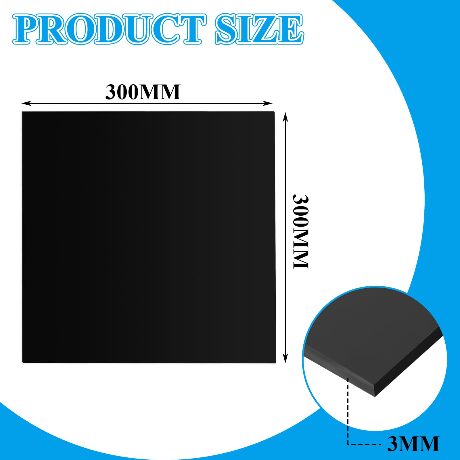 SHUESS 8 placas de cristal acrílico negro 3 mm 30 x 30 cm – Negro Placa acrílica negra lámina acrílica por ambos lados, lámina de plástico de 3 mm para grabado láser, corte, bricolaje, visualización y