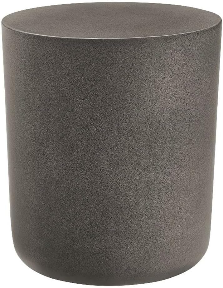 Modway Brion Concrete Stool in White - 16 Inch Cement Patio Sitting Stool - Living Room Side End Table - Indoor Outdoor Accent Stool