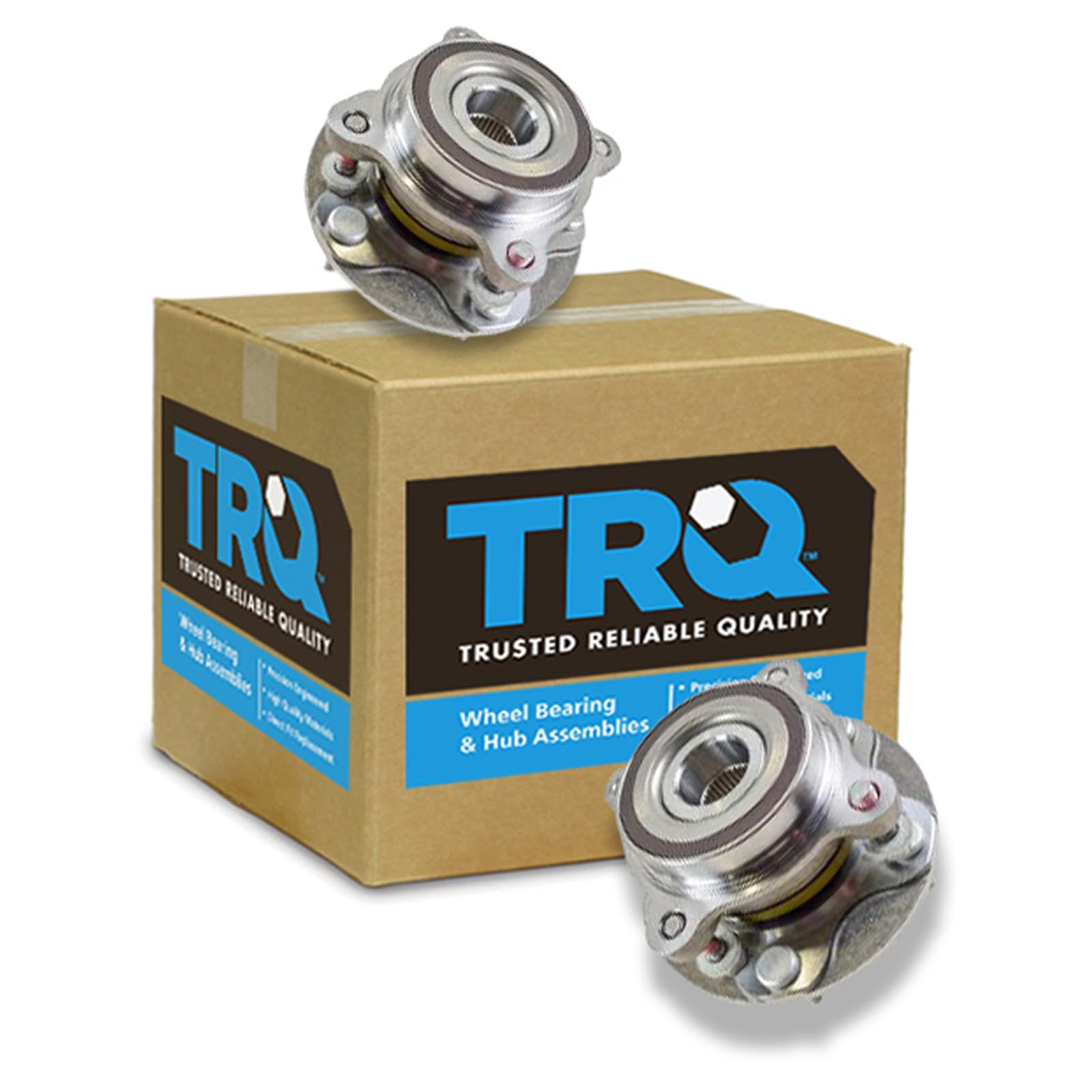 TRQ Front Left and Right Wheel Bearing and Hub Assembly Set 2 Piece Compatible with 2007-2021 Toyota Tundra 4WD 2008-2022 Sequoia 4WD