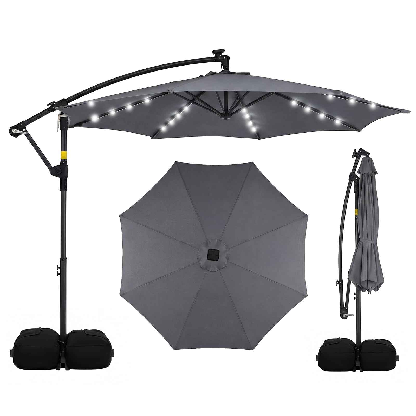 Tangkula 10ft Solar Patio Umbrella