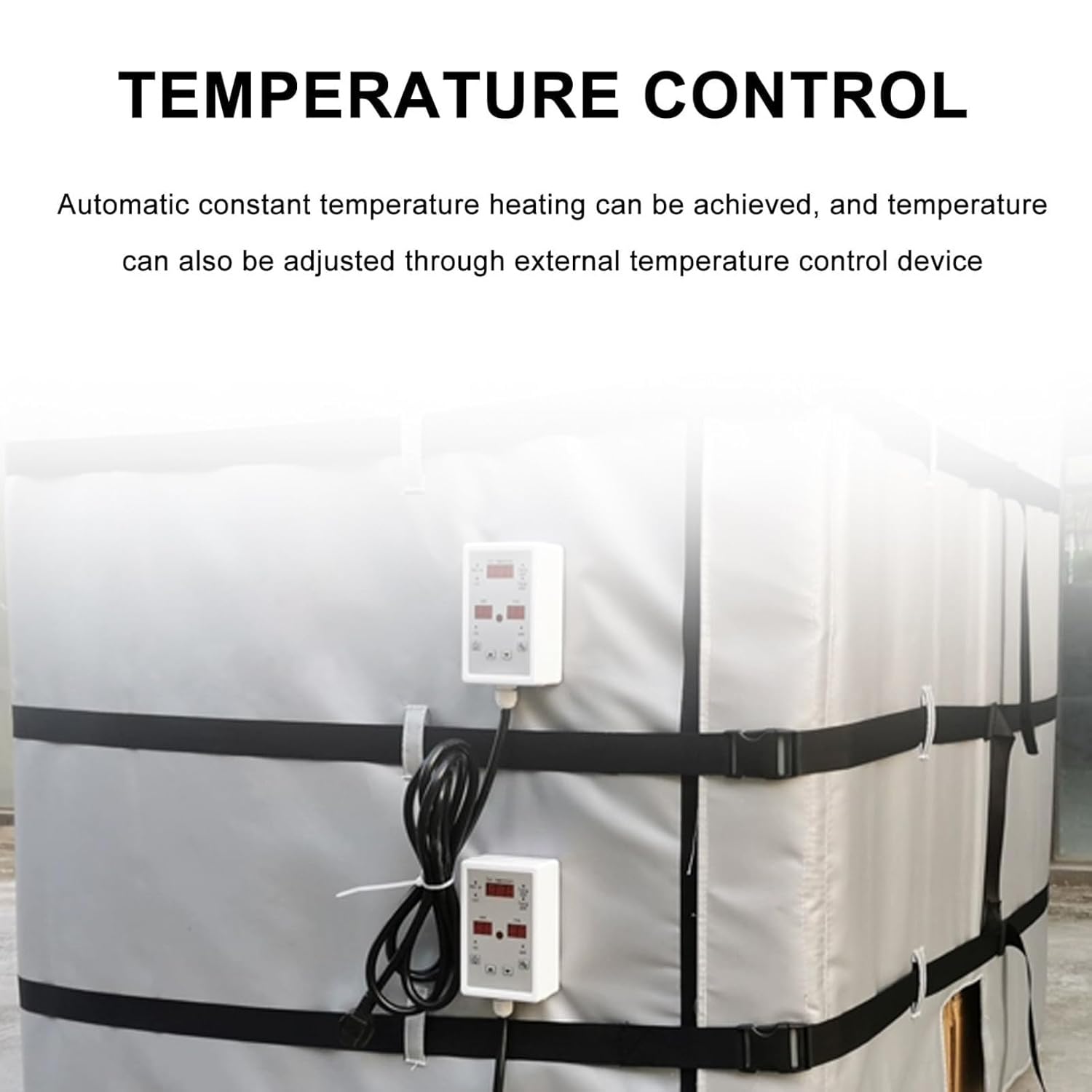 Koc grzejnika bębnowego, elektryczna kurtka grzewcza do IBC Tote, kontrola temperatury 0-150 ° C, ochrona przed zamrożeniem, odłączana konstrukcja do zastosowań przemysłowych w niskich temperaturach