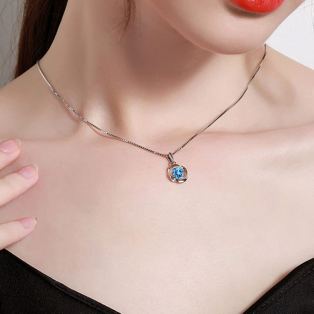 Collane Collana Topa Stone Sterling Silver Silver Clavicle Collane Collane Rosa squisita per Le Donne (Set Confezione Regalo) Collana da Donna