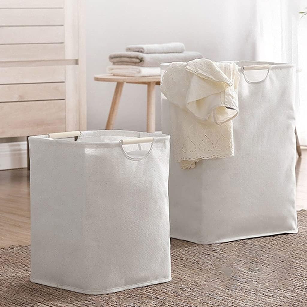 Capacity Storage Basket Dirty Clothes Basket Fabric Laundry Basket Portable Household Storage Box Portable (Color : White, Size : 30cm30cm40cm) (White 27cm*40cm*56cm)