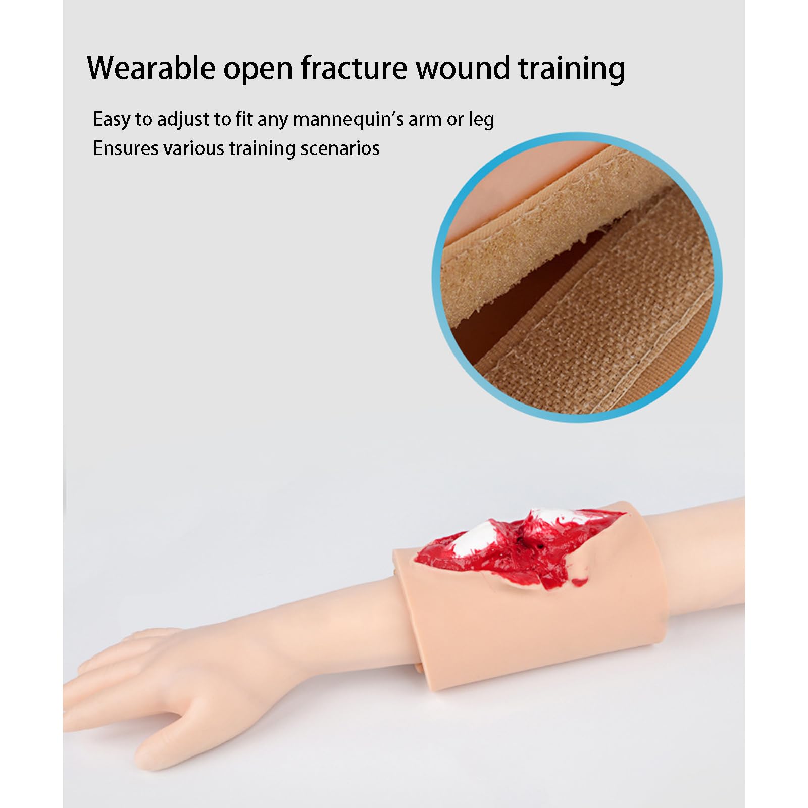 Wundpflege Trainer Offene Tibiafraktur Trainingsmodul Tragbar Wiederverwendbar für Notfalltraining Erste Hilfe Praxis Medizinische Ausbildung Wundsimulation Nahttraining