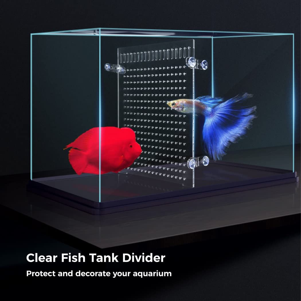 Aquarium-Trennbrett-Set, Fischbecken-Trennplatte, transparente Acryl-Trennscheibe mit Zubehör, zur Aufteilung im Becken, für Fische verschiedener Größe, 28 bis 32,5 cm Breite