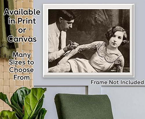 Miniatura 8 de Fotografía de Dama Tatuada Vintage 11x14 Sin Marco  Arte de Pared Histórico Extraño y Bizarro, Póster de Cultura de Cuerpo y Tinta Retro Extraño,