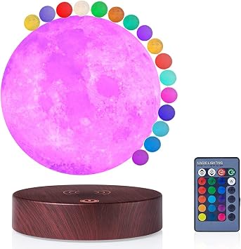 Levitating Moon Lamp -3D Floating Night Lamp with Remote Control 16 Colors Night Light,Christmas Gift for Baby, Children, Girls, Boys
