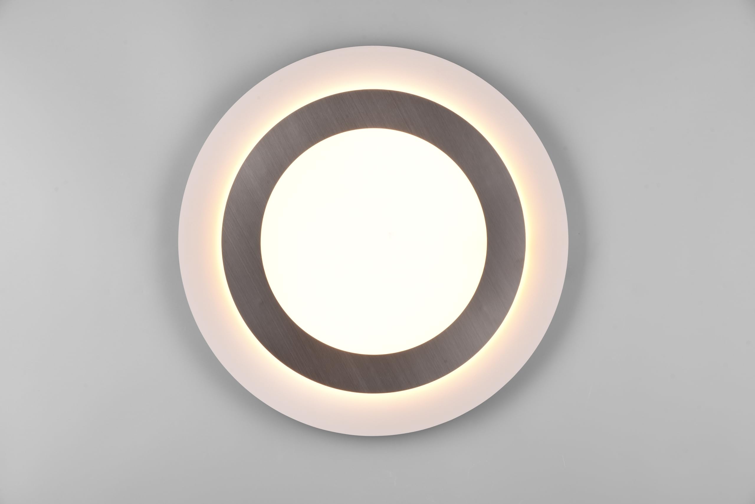 Trio Morgan 641519207 Lámpara de techo LED, metal, blanco mate, acrílico, con LED de 46 W, mando a distancia