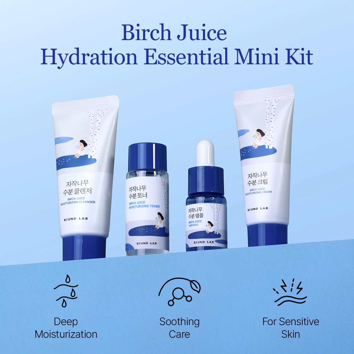 Amazon.com : ROUND LAB Birch Juice Moisturizing Mini Kit, 4-Step