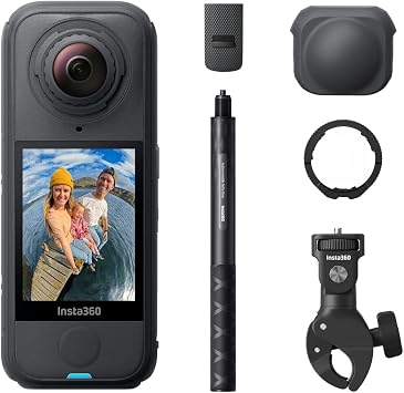 Insta360 X4 Air Motorcycle Multiview Bundle - Lightweight 165g 8K 360 Camera, Invisible Selfie Stick, Replaceable Lenses, Shoot First & Frame Later, Built-in Wind Guard, FlowState Stabilization