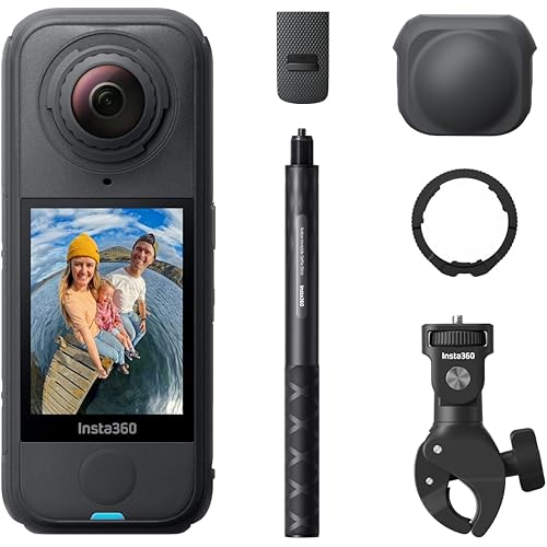 Insta360 X4 Air Motorcycle Multiview Bundle - Lightweight 165g 8K 360 Camera, Invisible Selfie Stick, Replaceable Lenses, Shoot First & Frame Later, Built-in Wind Guard, FlowState Stabilization