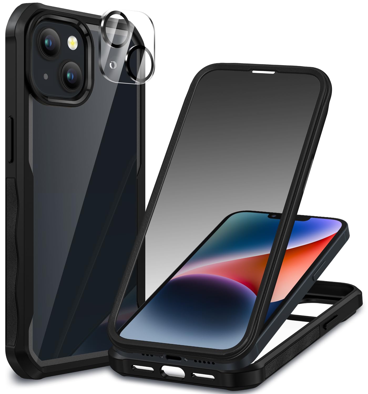 CENHUFO Hoes voor iPhone 14 Pro Max, 360 graden beschermhoes met ingebouwd 9H pantserglas, displaybescherming en camerabescherming, stootvast pantserhoes, cover, case, telefoonhoes voor iPhone 14 Pro