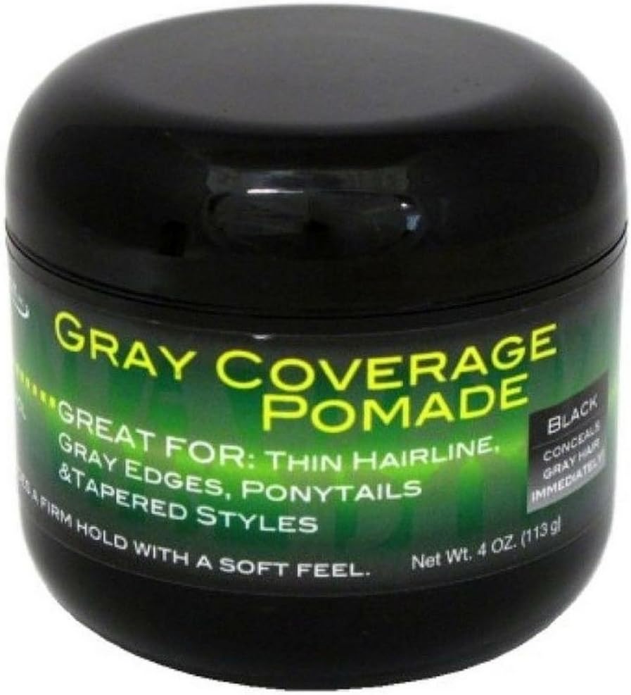 Swing It Inc. Gray Coverage Black Pomade 4 ounce. Non greasy color wax that fills in thinning hair line too.…