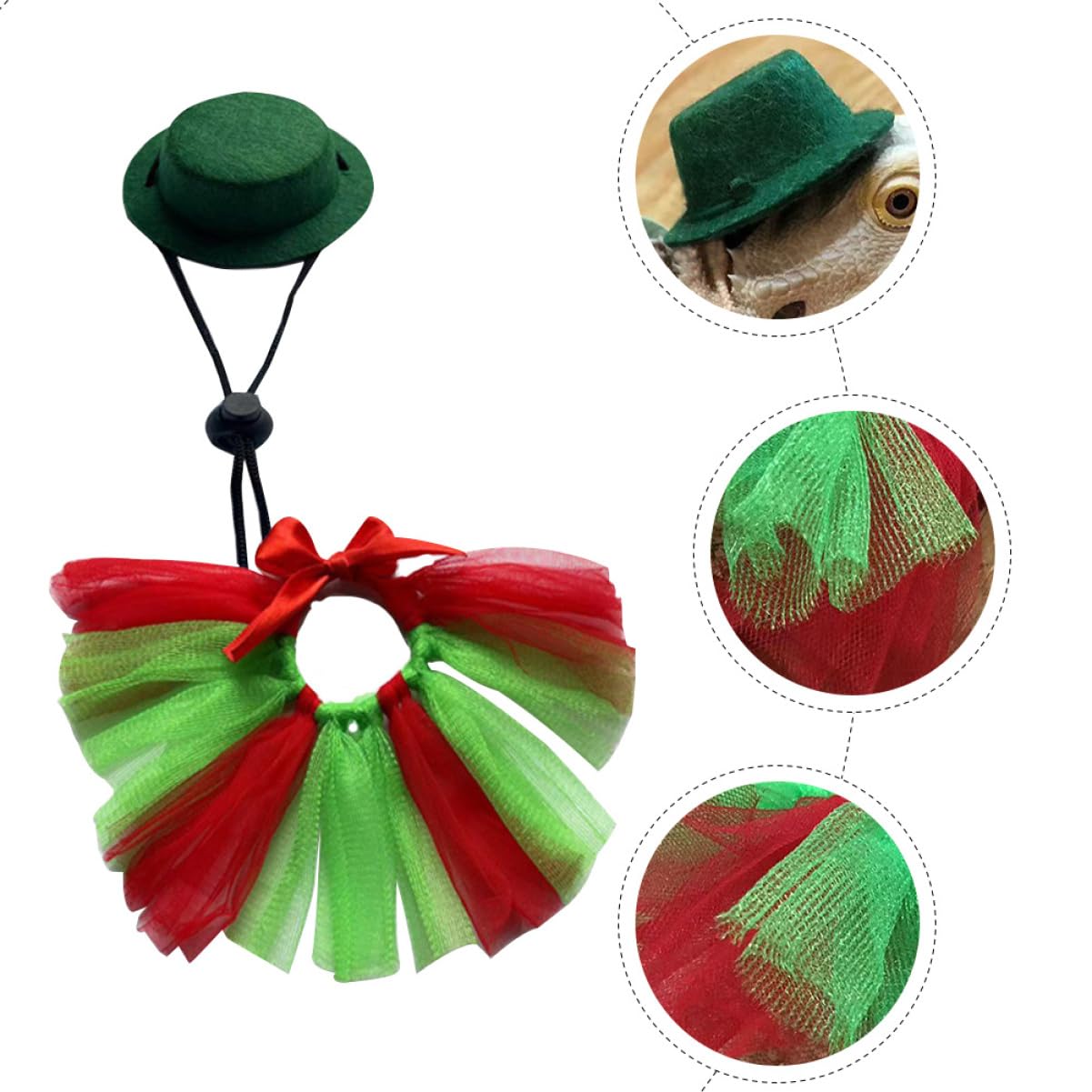 BESPORTBLE 5sets Guinzaglio Rettili Guinzaglio Per Barbuto e Lucertole Design Natalizio Gonna Facile Indossare e Portare