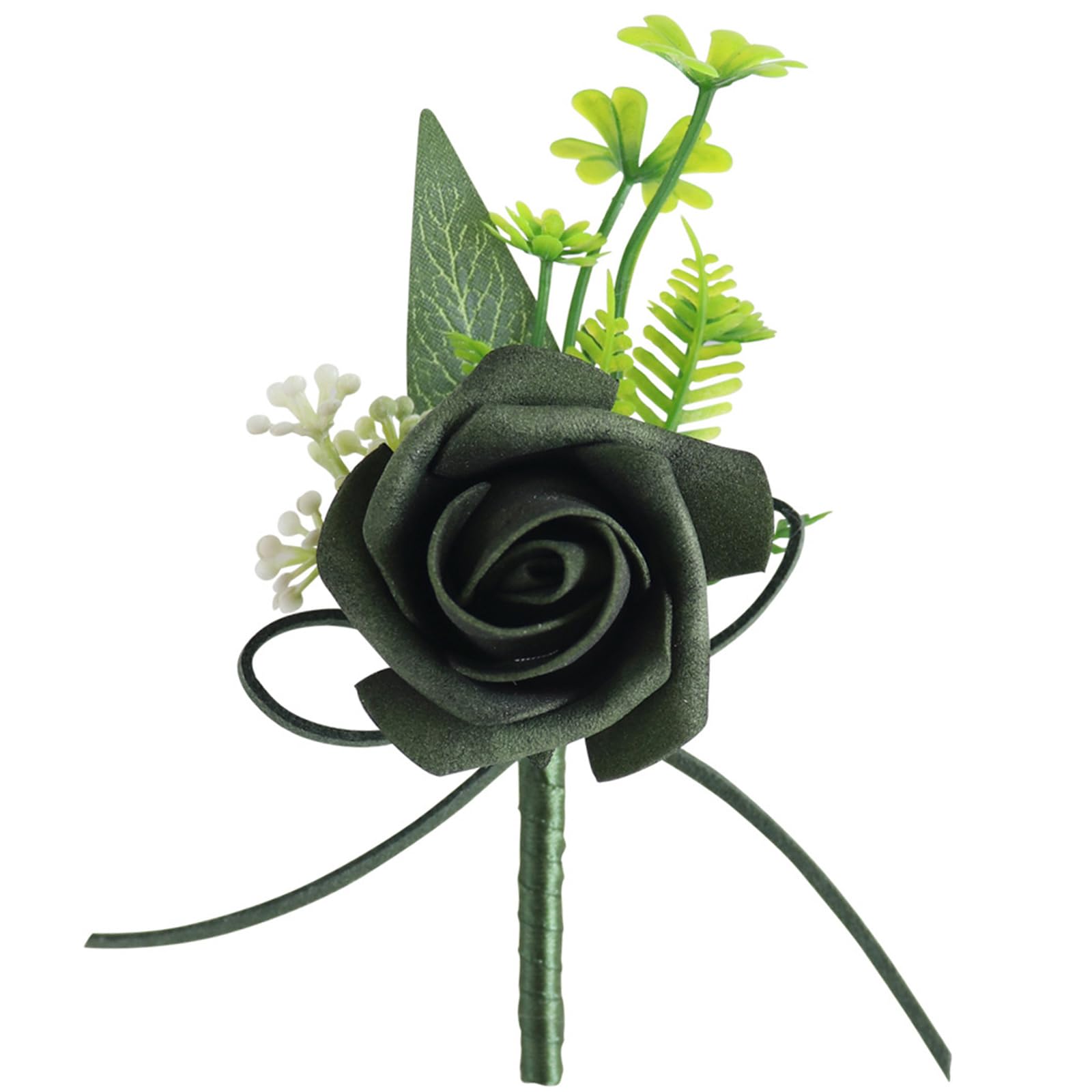 Msioytog Corsage Boutonniere Soft Corsage Flower Artificial Flower Boutonnieres for Bridal & Banquets Artificial Groom Boutonniere with Crystal Accents