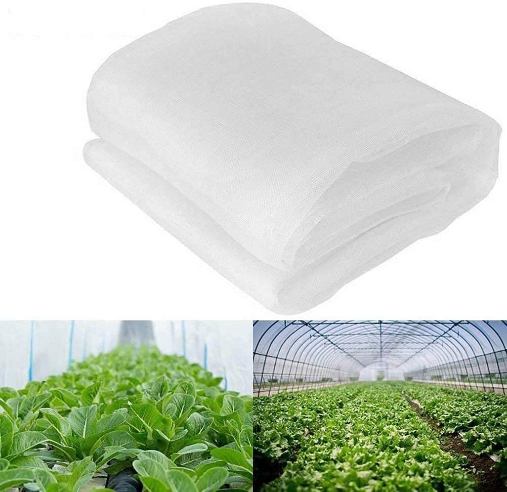 2.5M*10M Insect Protection Netting,Plant Protection Cover Garden Netting Fine Mesh Grow Tunnel Net for Vegetables Flower Crops Greenhouse