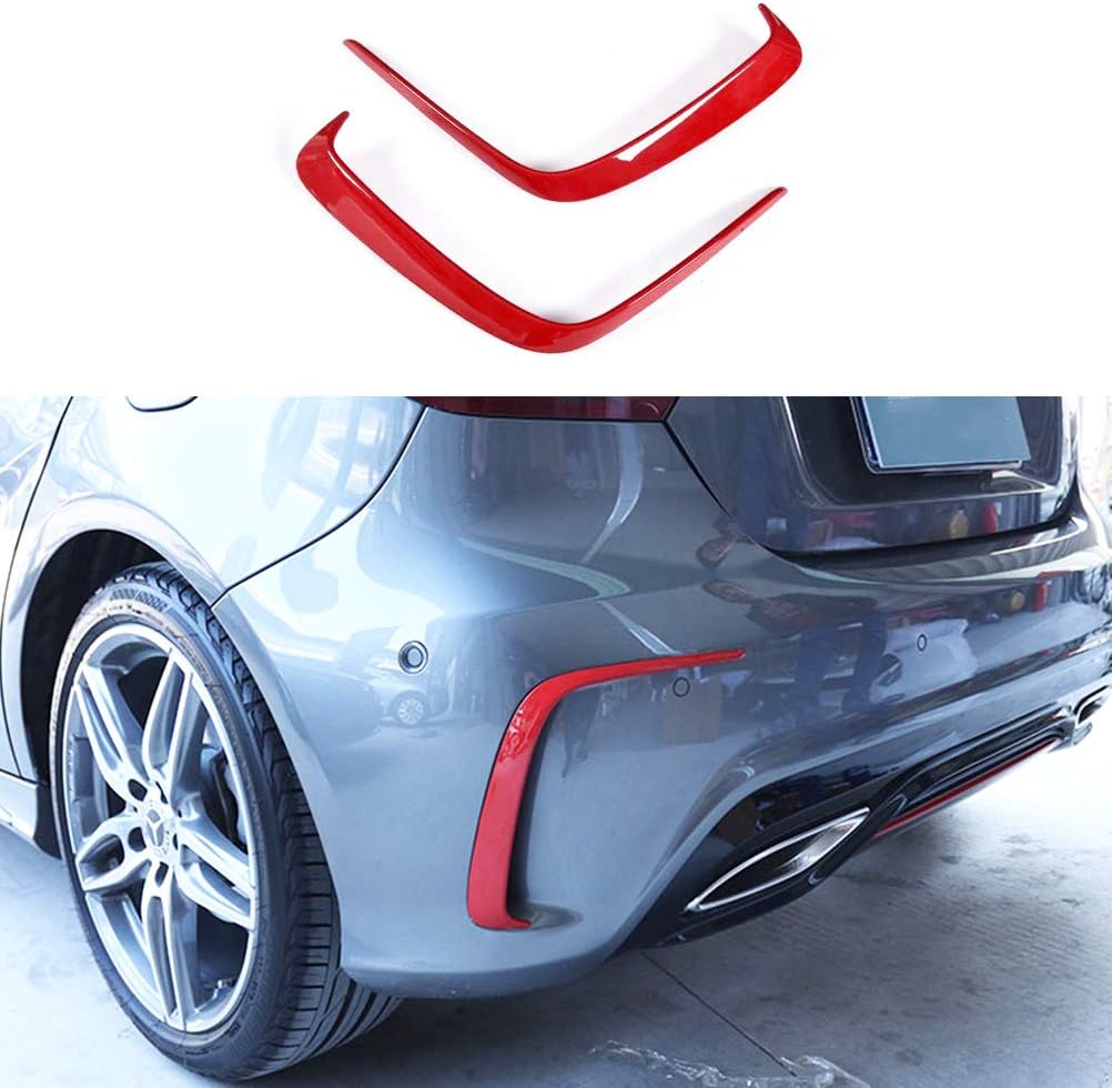Rear Bumper Spoiler Vent Cover Trim fits for Mercedes Benz W176 A Class Sport A200 A250 A260 A45 2013-2017 2pcs/Set (ABS-R)
