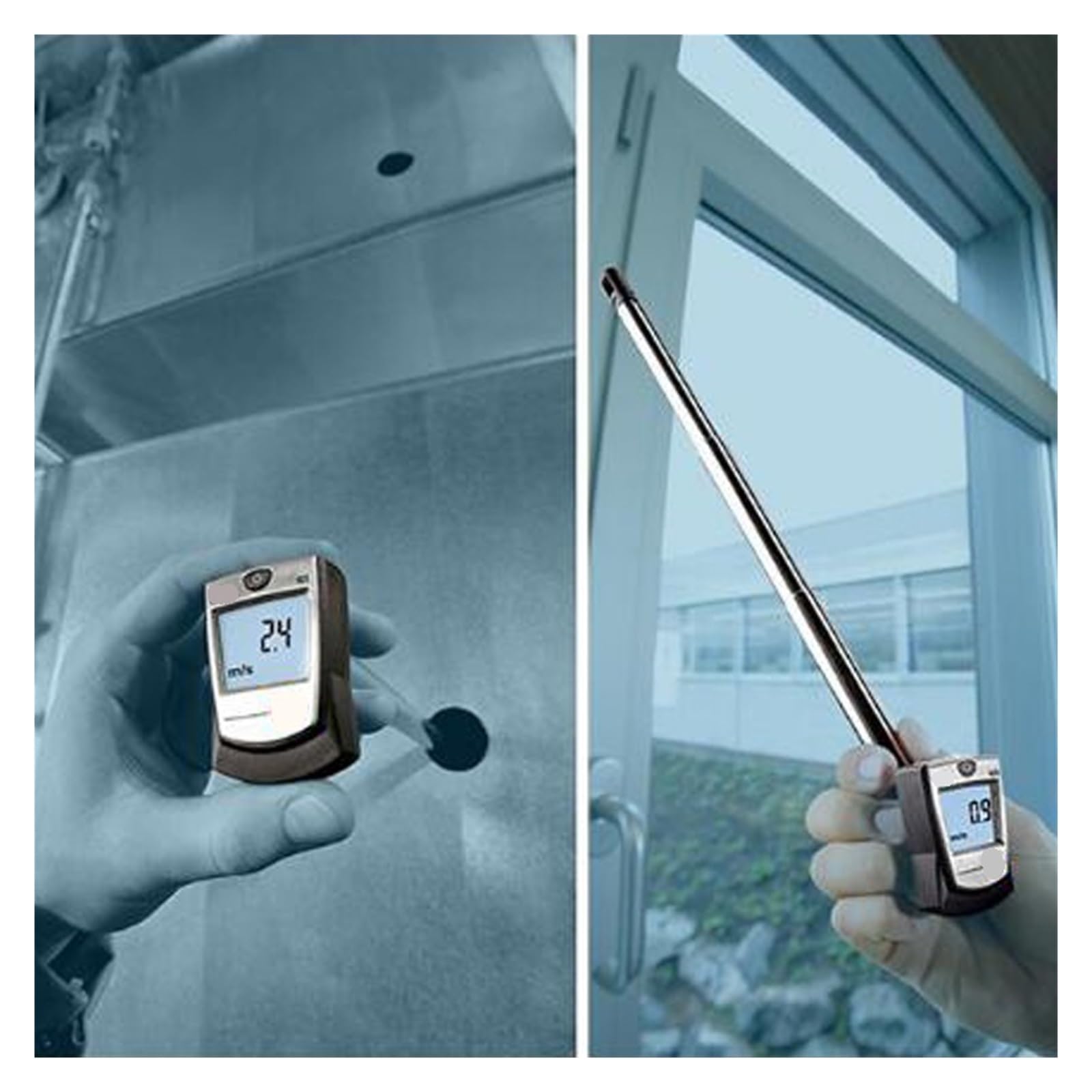 Anemómetro térmico 405-V1 con soporte for conductos, medidor de temperatura y velocidad volumen flujo aire/viento, probador 0560 4053