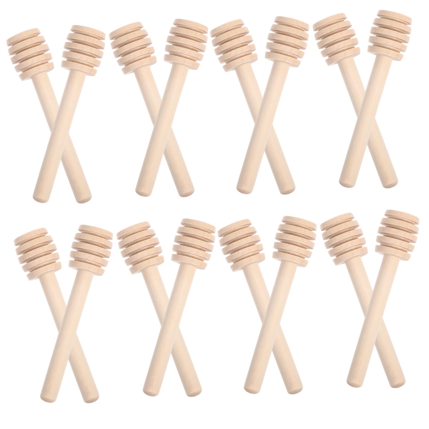 OKUMEYR Versatile 30pcs Honey Stirring Sticks Wooden Honeycomb Spoons for Tea Breakfast