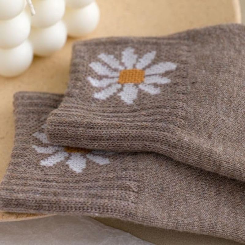Image of Cute Daisy Socks for Women, Soft Novelty Crew Socks