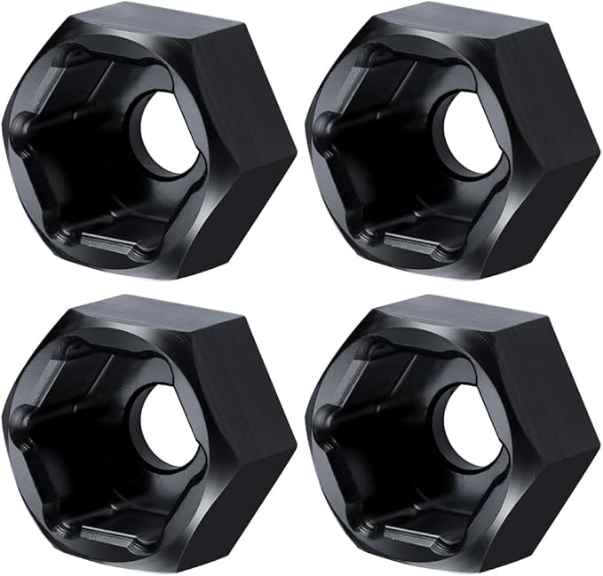 FLYXM 5mm To 7mm Wheel Hex Hub Adapters For WPL D12 2WD & SCX24 1/24 RC Crawlers – Black, Universal Fit For Electric/Gas