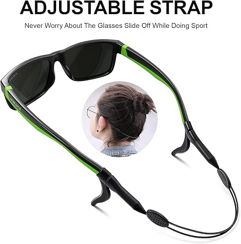 Miniatura 4 de Lentes de sol polarizados para niños, marco irrompible de TPEE con correa ajustable para niños y niñas de 6 a 12 años