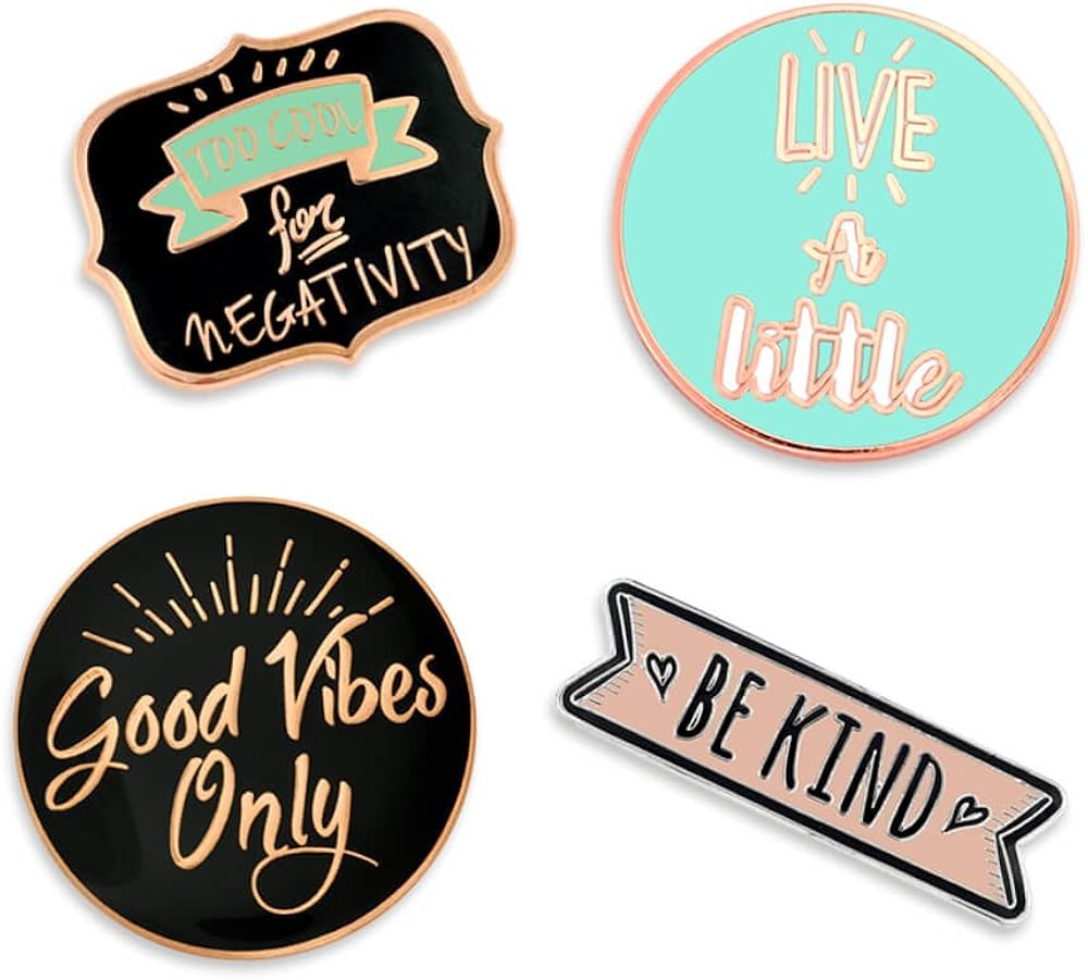 PinMart Pin de solapa esmaltado motivacional Pin de solapa esmaltado chapado en níquel y cobre para ropa, bolsas y cordones Pin inspirador que