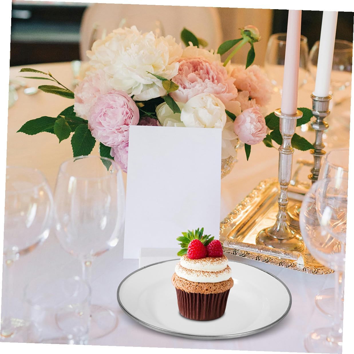 Hemoton 4pcs White Thickened Vintage Enamelware Plates 22cm Retro Style Restaurant Serving Plates for Snacks Fruits Appetizer Tableware