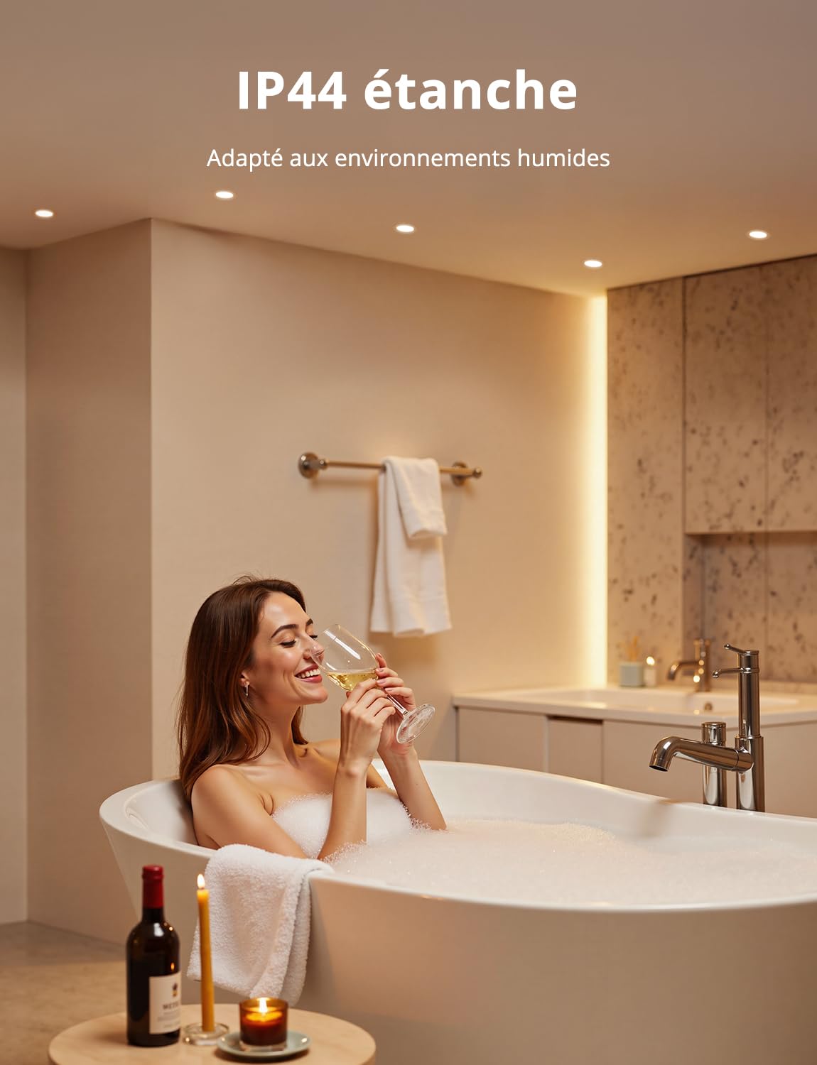 Bojim Spot LED Encastrable Salle de Bain IP44, Trou 55mm - 68mm, 230V, 4W, Blanc Chaud/Neutre/Froid, Spots de Plafond Extra Plat pour Cuisine Chambre Salon, Lot de 6