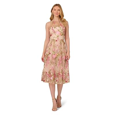 Adrianna Papell Embroidered Fit and Flare Women