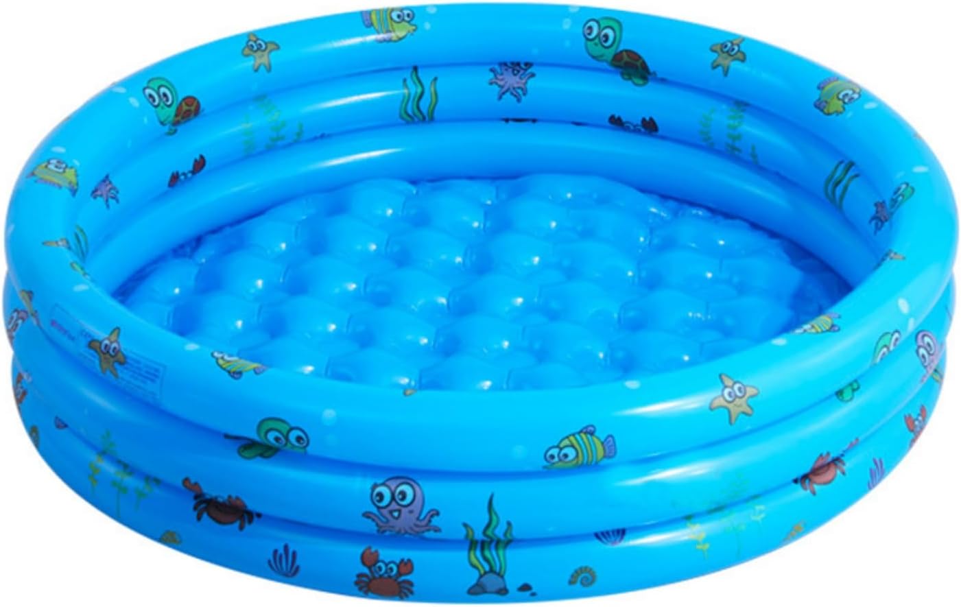 AM ANNA Swimming Pool for Babies, Inflatable Baby Round Children's Play Summer Ocean Design Little Pump Pool with Pump 51 x 15 Inch 3 Rings Circles for Outdoor/Garden/Backyard Blue