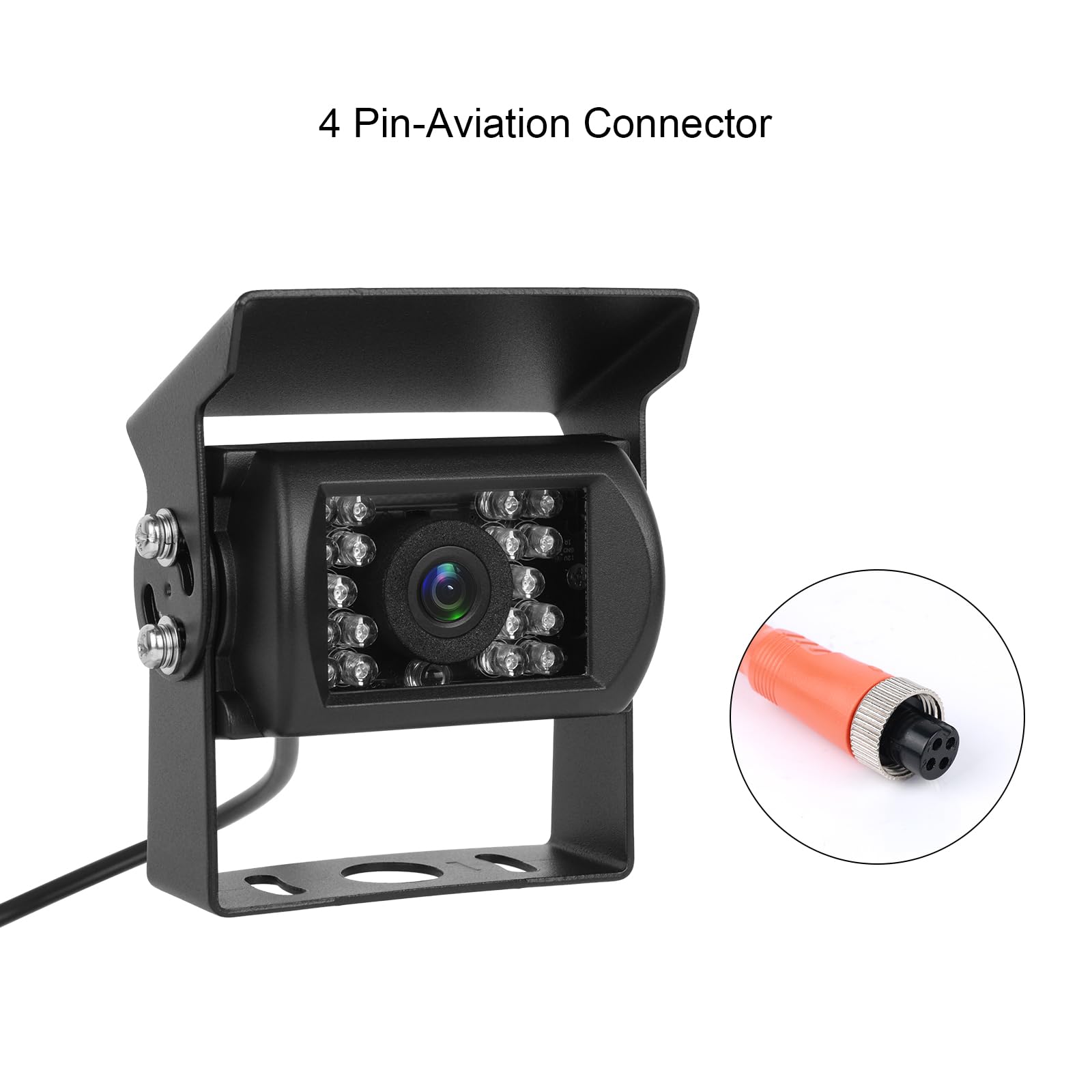 4-pins achteruitrijcamerakabel, video power aviation verlengkabel voor voertuig, auto, camper, bus, bestelwagen, camper, achteruitrijparkeermonitor, CCTV-systeem, waterdicht, schokbestendig, 15 m