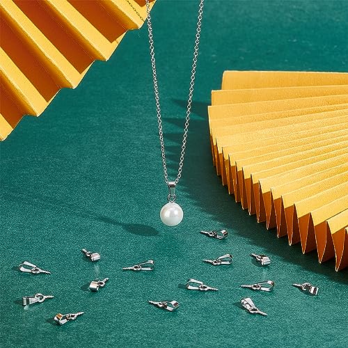 UNICRAFTALE About 60Pcs Screw Eye Pins Peg Bails 4x8mm Stainless Steel Eye Hooks Small Eyelet Screws Threaded Clasps Hooks Mini Metal Hoop Peg for Half Drilled Beads Charm Cork Top Bottles - Image 2