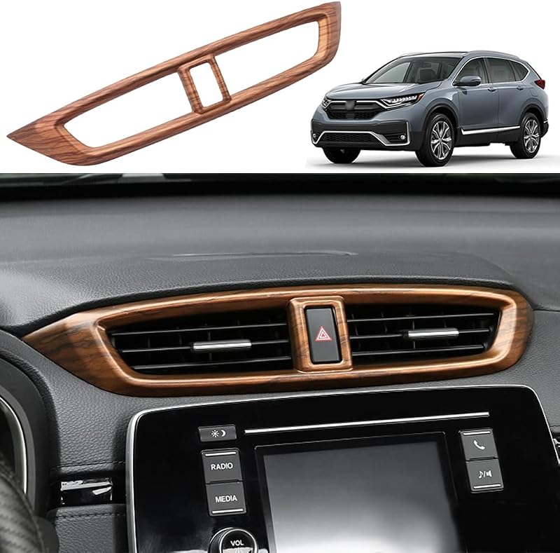 Moldura de acabamento do console central Honda CR-V YOFAMO com textura madeira pêssego – 2017 a 2022