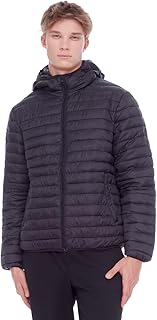 ALPINE NORTH Yoho Men’s Vegan Down - Lightweight, Weather-Resistant Packable Puffer Jacket For Men with Hood & Carry Bag