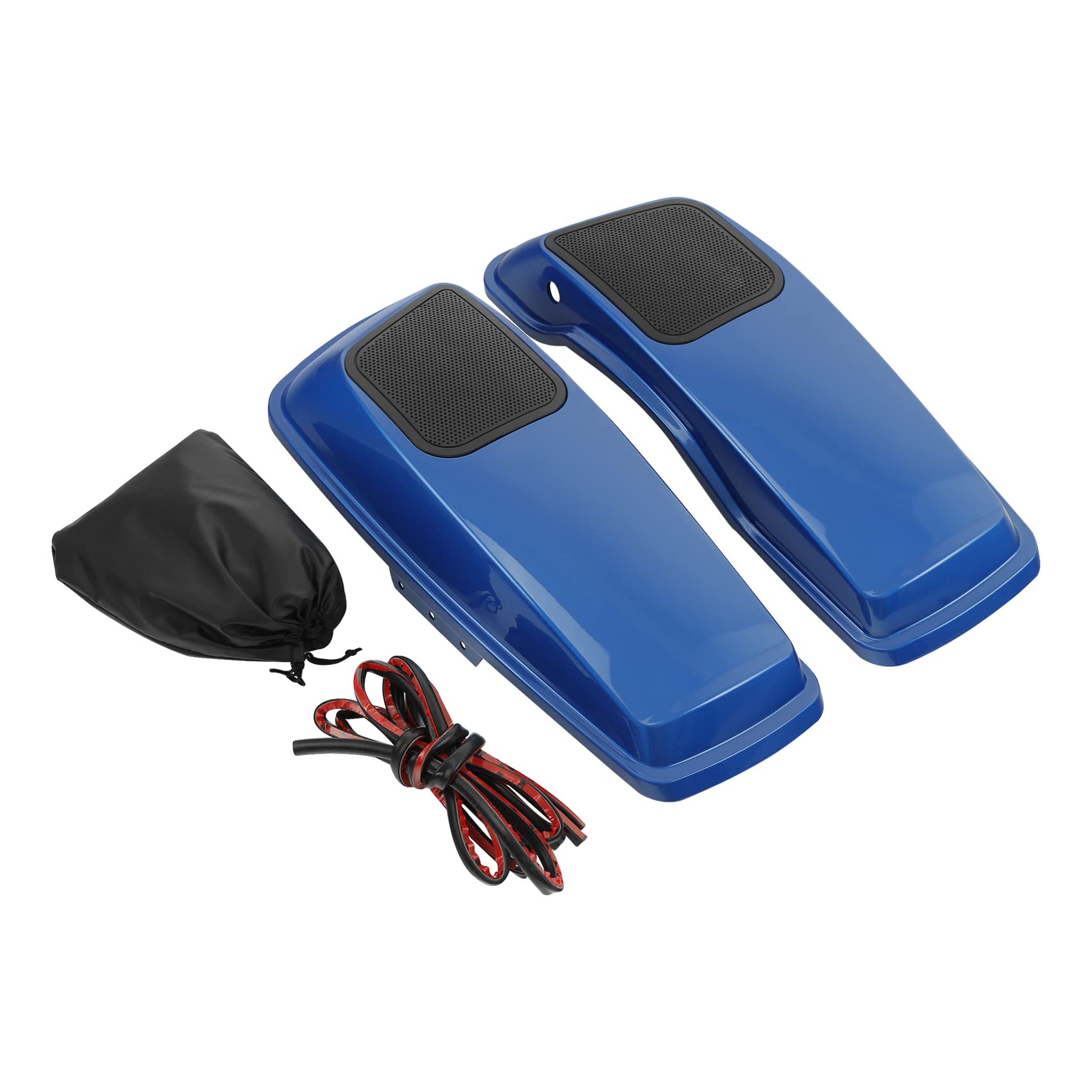 HR3 Electric Blue Saddlebag Lids w/ 6"x9" Speaker Grills Compatible with 2014-later Harley Touring Road Glide Street Glide Ultra Limited Electra Glide