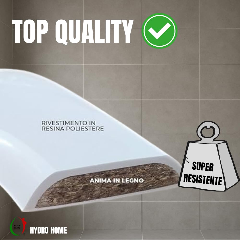 HYDRO HOME Copriwater Compatibile DOLOMITE GEMMA 2, Tavoletta Wc In Legno Rivestito In Poliestere, Resistente, Asse Wc Colore Bianco MADE IN ITALY