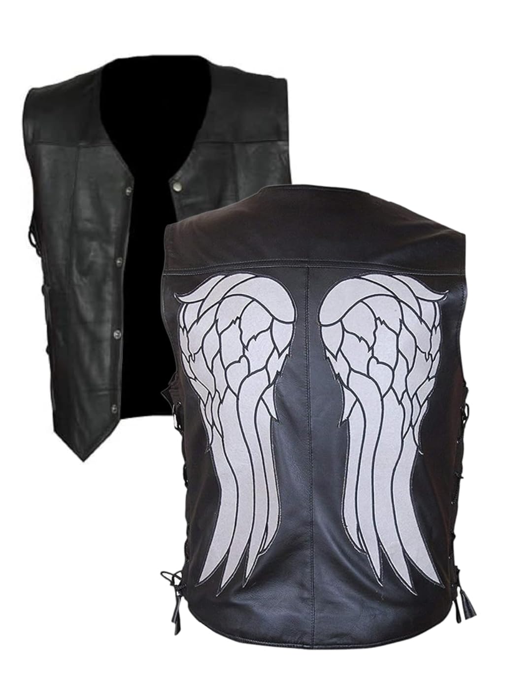 Daryl Dixon Engelsflügel-Weste aus echtem Leder, für Herren, Halloween, Cosplay