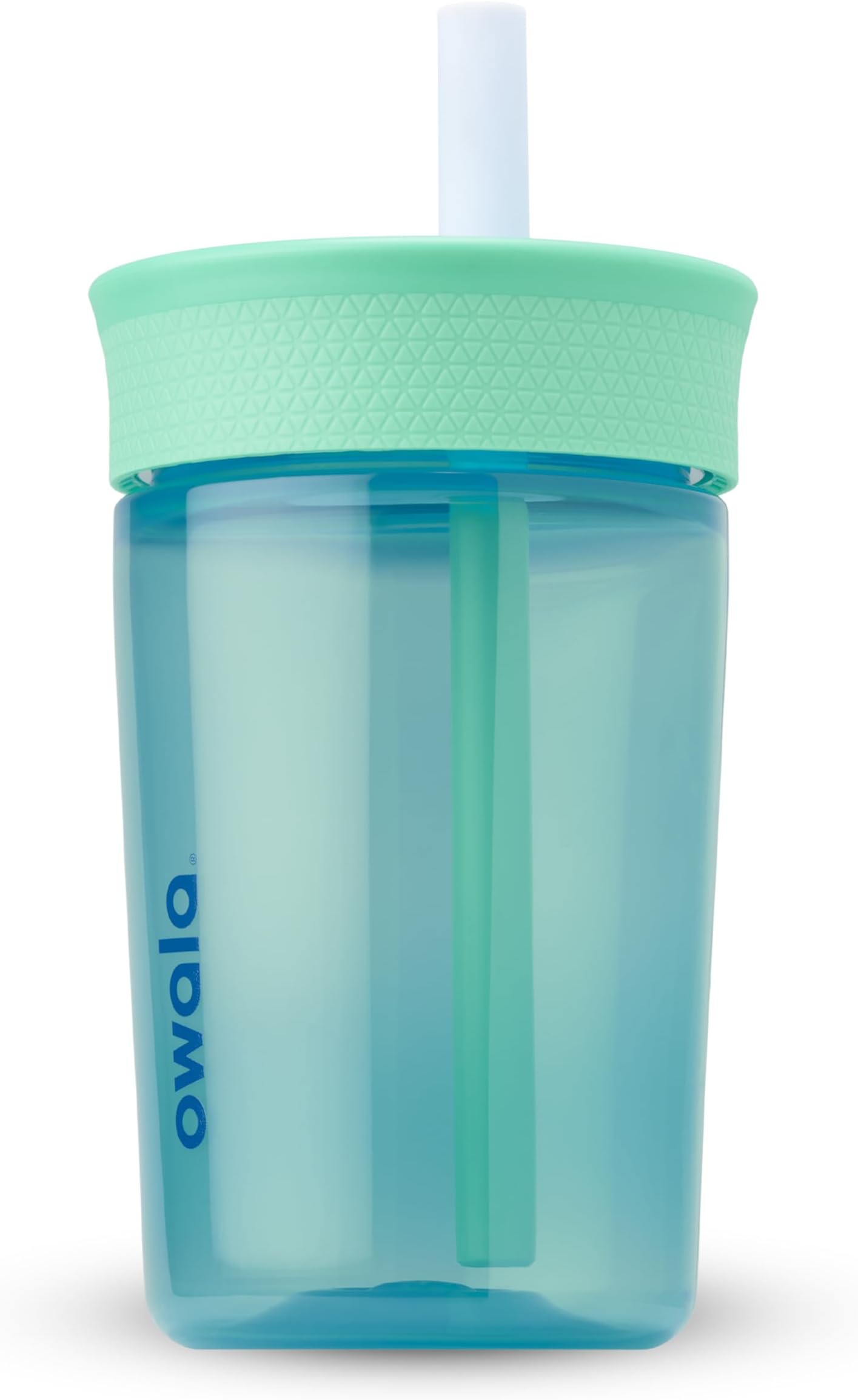 Owala Kids Drinking Cup BPA Free Plastic with Leak Proof Flexible Straw Easy Clean Kids Water Bottle Ideal for Travel Dishwasher Safe 15oz Teal and Aqua