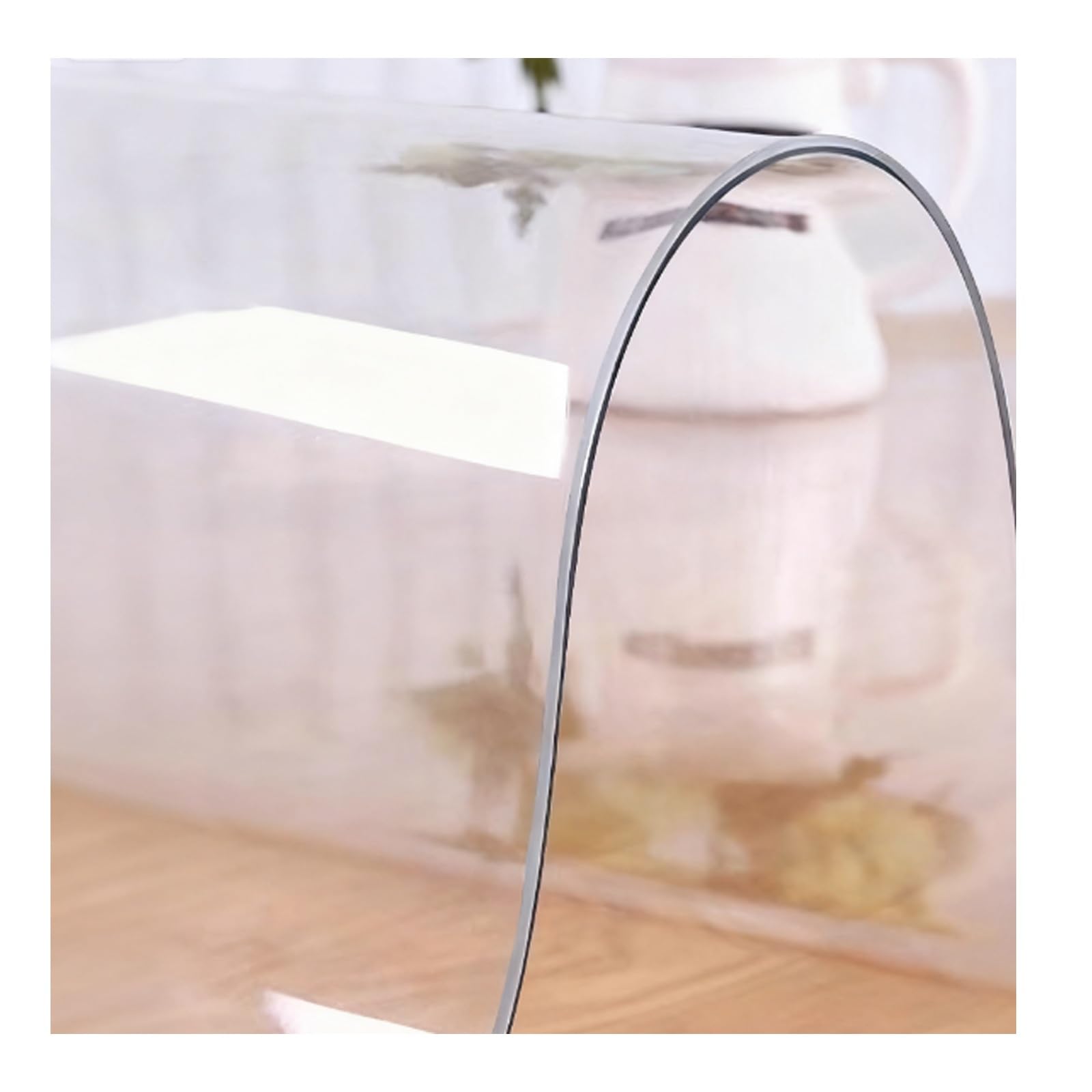 Protector de mesa de PVC para oficina y comedor, de plástico transparente, 90 x 120 cm, impermeable, resistente a los arañazos, protector de mesita de noche