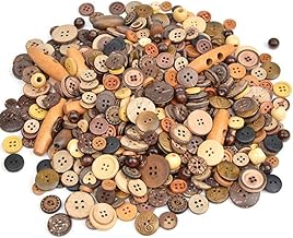 600pcs Coconut Wood Buttons DIY Shell Lines Buttons 2/4 Holes for Sewing and Crafts for Craft Scrapbooking and DIY Ornament Handmade