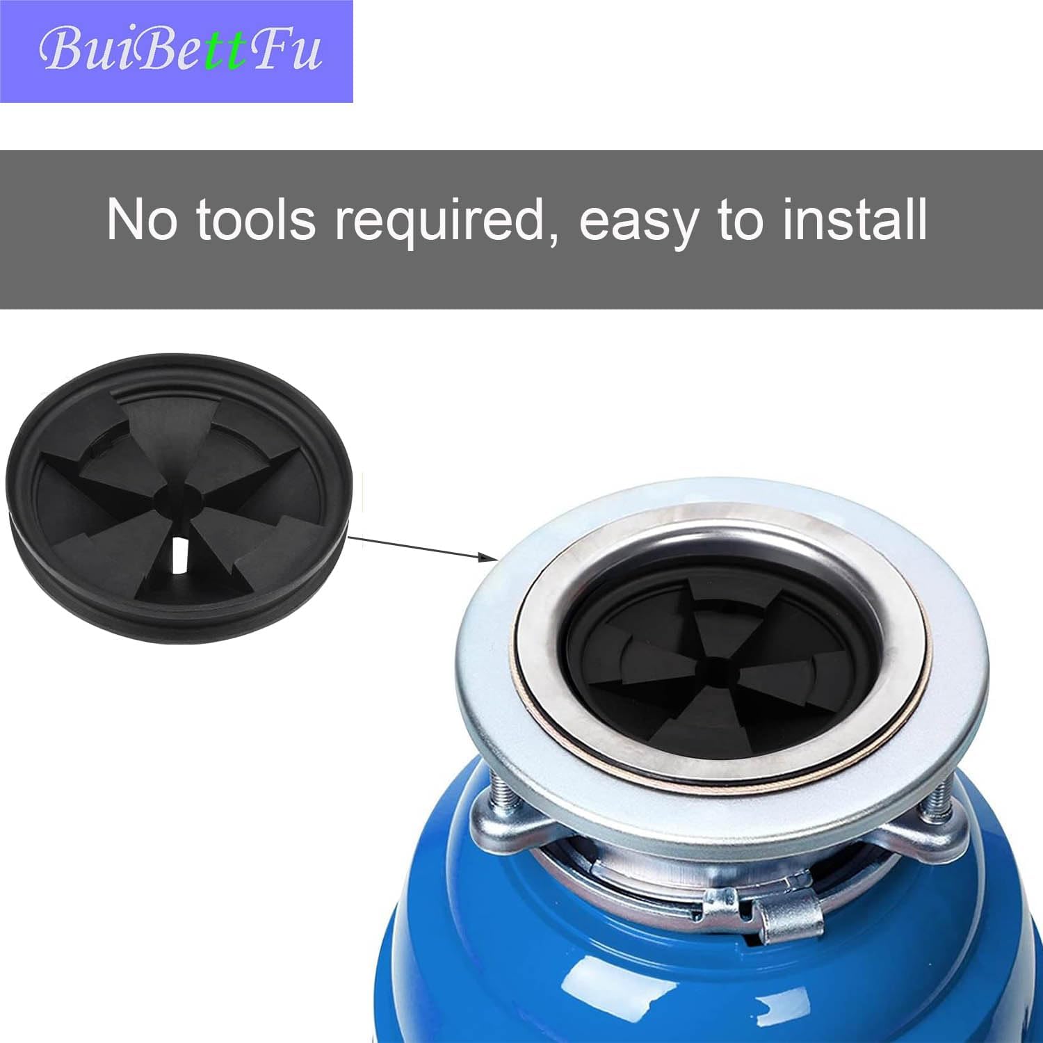 2 Pcs 3 3/8" Garbage Disposal Splash Guards Sink Baffle Drain Cover QCB-AM Replacement for InSinkErator Evolution Series, Removable Quiet Collar Drain Plugs Garbage Disposer Accessories