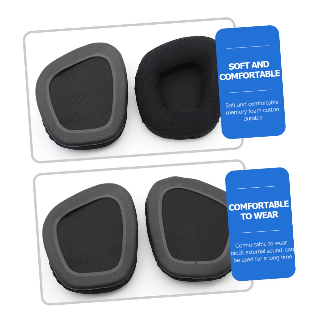 NUOBESTY 5 Paia Cuscinetti Auricolari Ricambio per Cuffie Pro Earmuff Comfort Ottimale e Resistente Compatibili con Cuffie Gaming