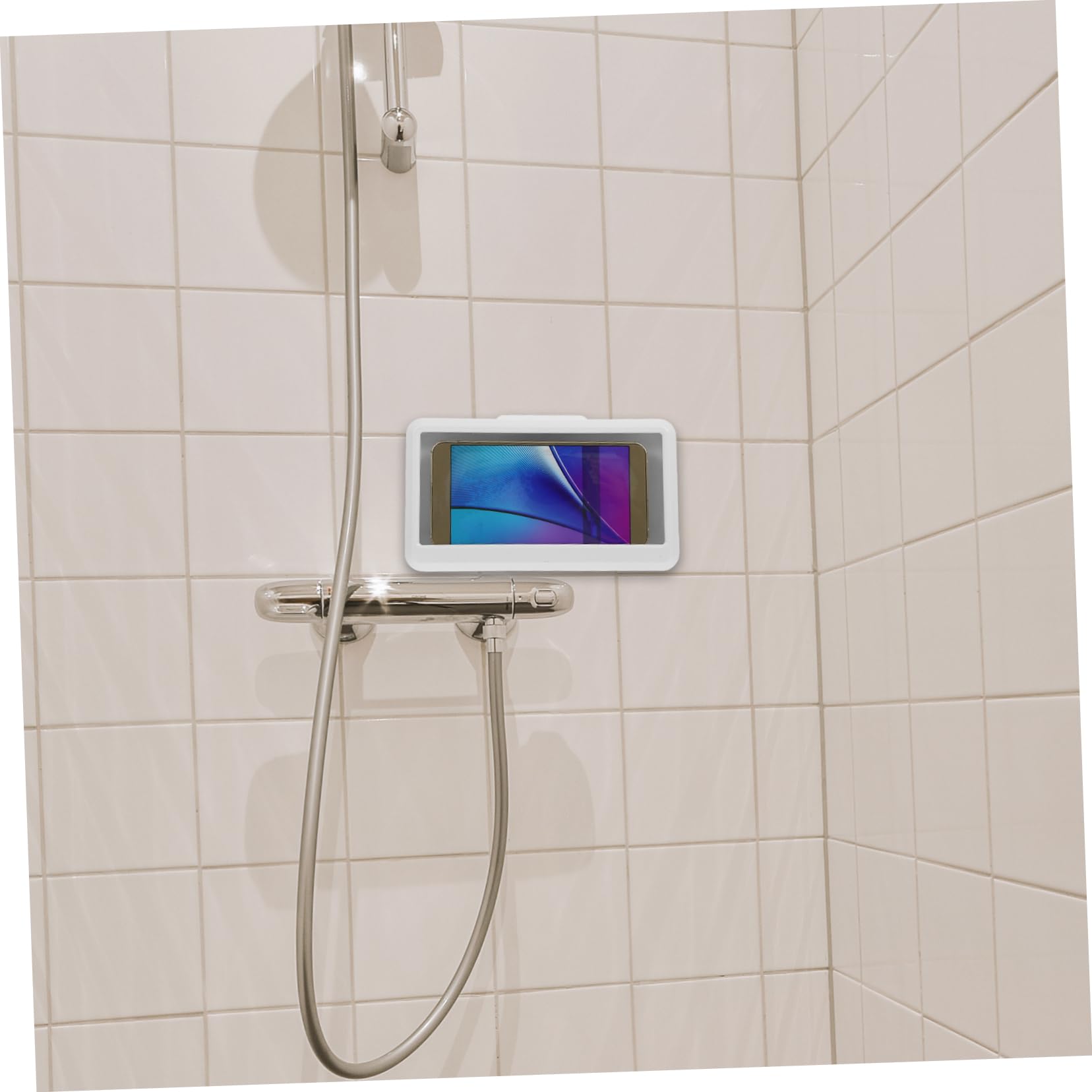 Gadpiparty 5pezzi Custodia Per Smartphone Da Doccia Supporto Da Muro Per Bagno Compatibile Con Schermo Touch Design Senza Foratura Per Guardare Video e Ascoltare Musica