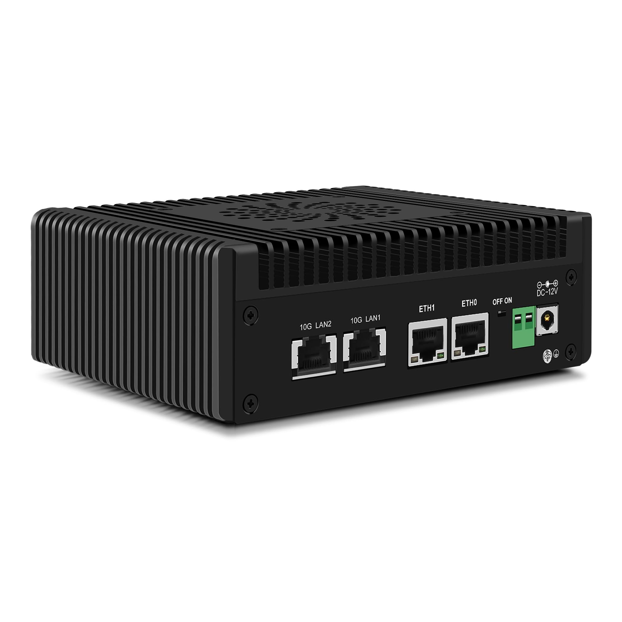 CWWK N150 Mini PC (Actualizado N100) Firewall con 4 Puertos 10GbE RJ45 + 2.5GbE LAN, S7 Pro OPNsense Appliance Mini Computer, Micro PC Barebone DDR5 SIN RAM/SSD, 2-NVMe, USB-C, TF